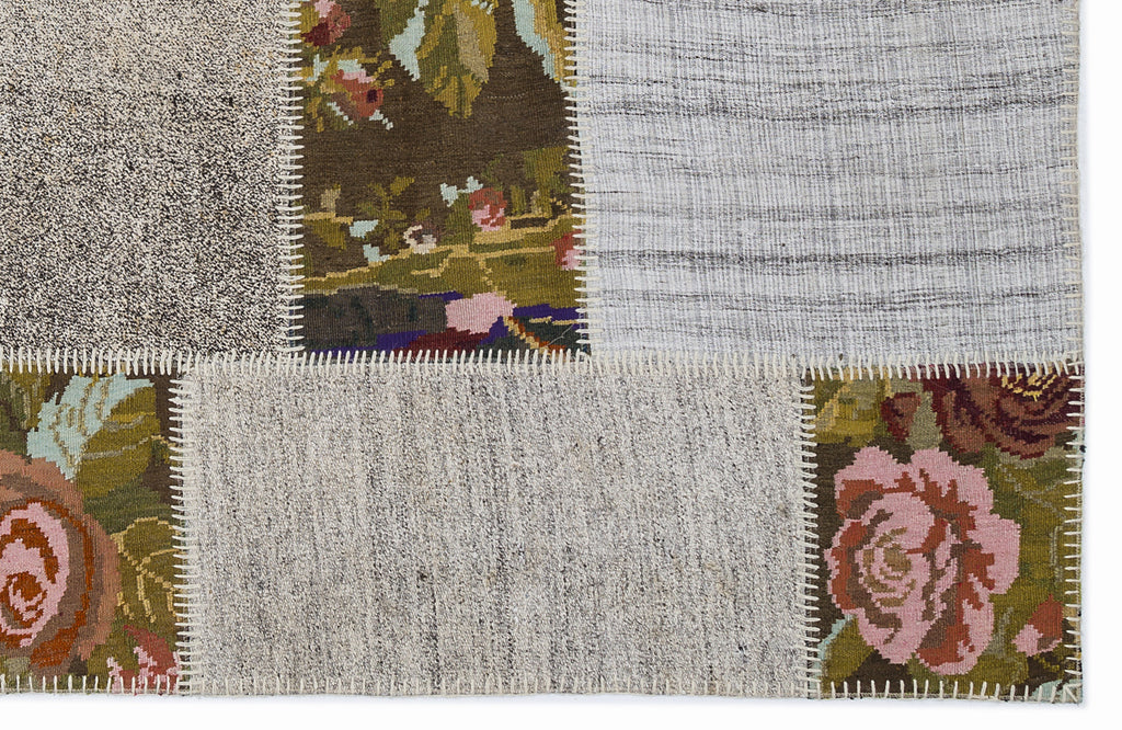 Karabakh Over Dyed Kilim Patchwork Unique Rug 5'3'' x 7'7'' ft 160 x 230 cm