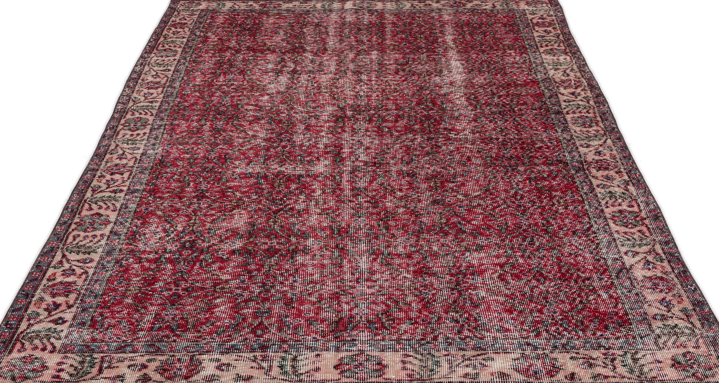 Naturel Over Dyed Vintage Rug 5'6'' x 9'1'' ft 167 x 278 cm