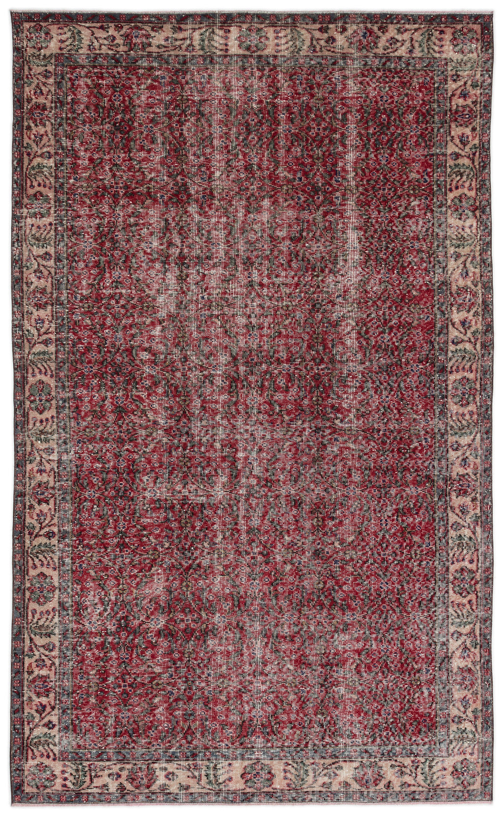 Naturel Over Dyed Vintage Rug 5'6'' x 9'1'' ft 167 x 278 cm
