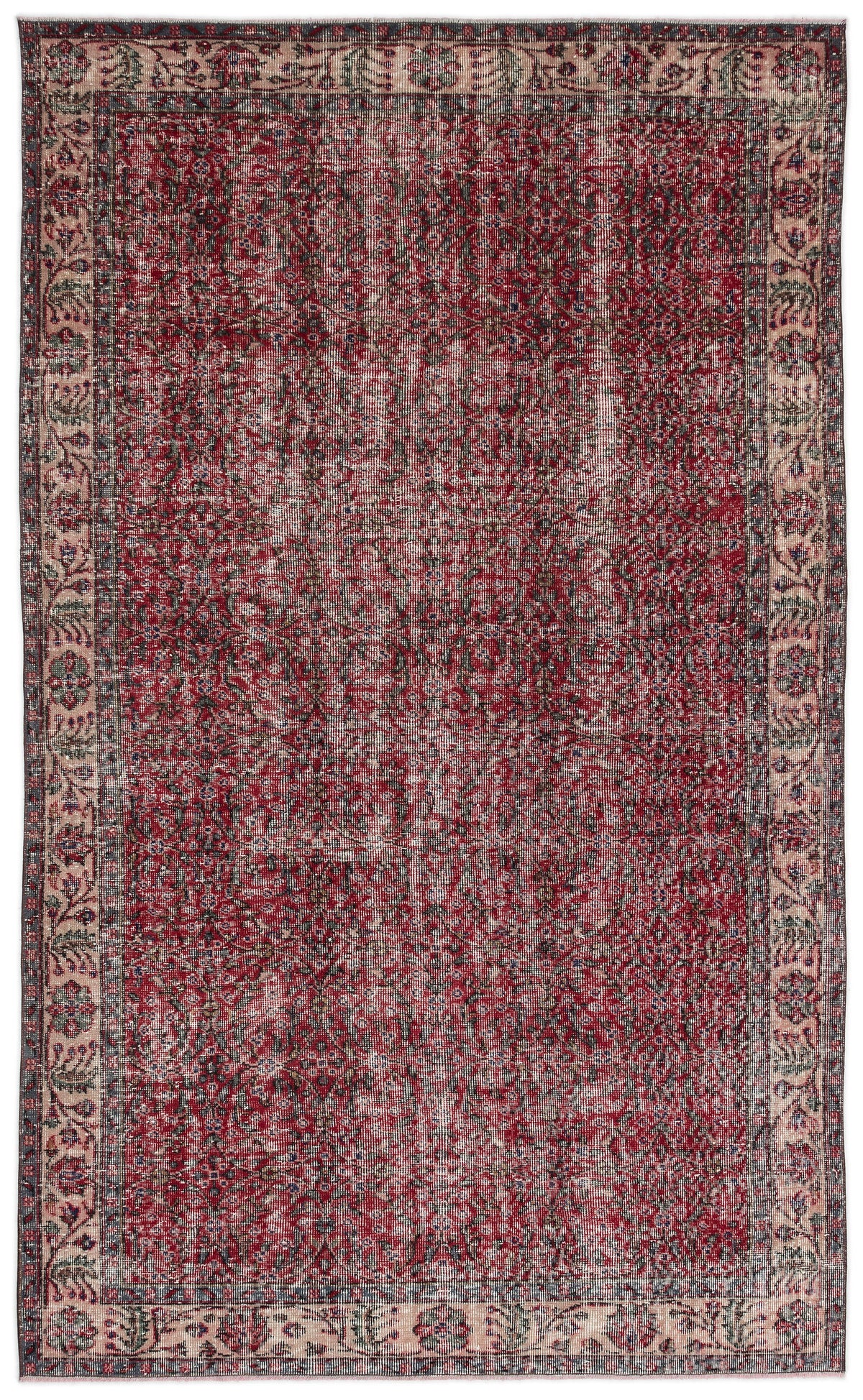 Naturel Over Dyed Vintage Rug 5&#39;6&#39;&#39; x 9&#39;1&#39;&#39; ft 167 x 278 cm