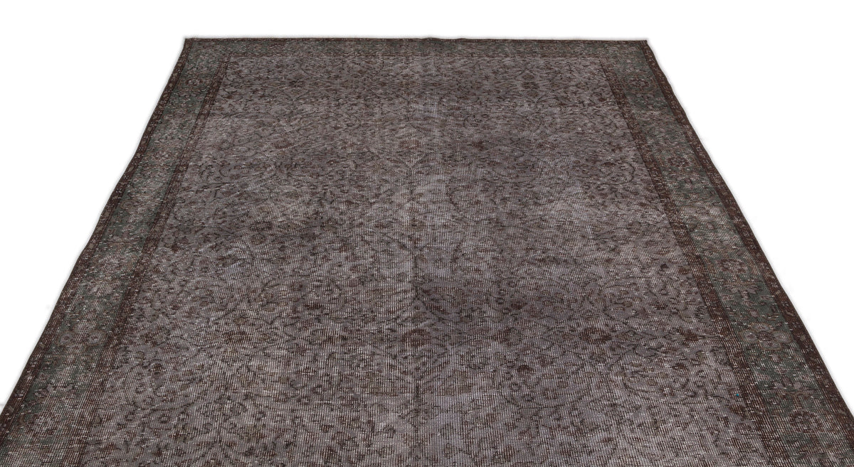 Gray Over Dyed Vintage Rug 5&#39;9&#39;&#39; x 9&#39;7&#39;&#39; ft 174 x 292 cm