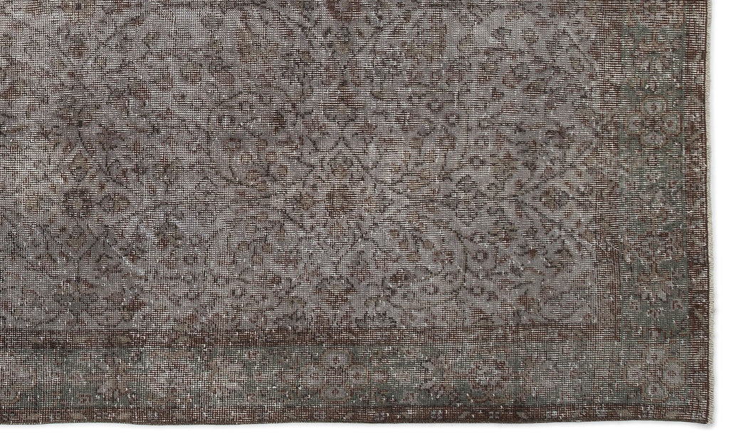 Gray Over Dyed Vintage Rug 5'9'' x 9'7'' ft 174 x 292 cm