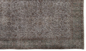 Gray Over Dyed Vintage Rug 5'9'' x 9'7'' ft 174 x 292 cm