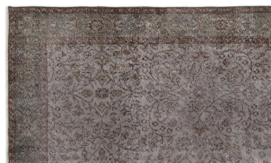Gray Over Dyed Vintage Rug 5'9'' x 9'7'' ft 174 x 292 cm