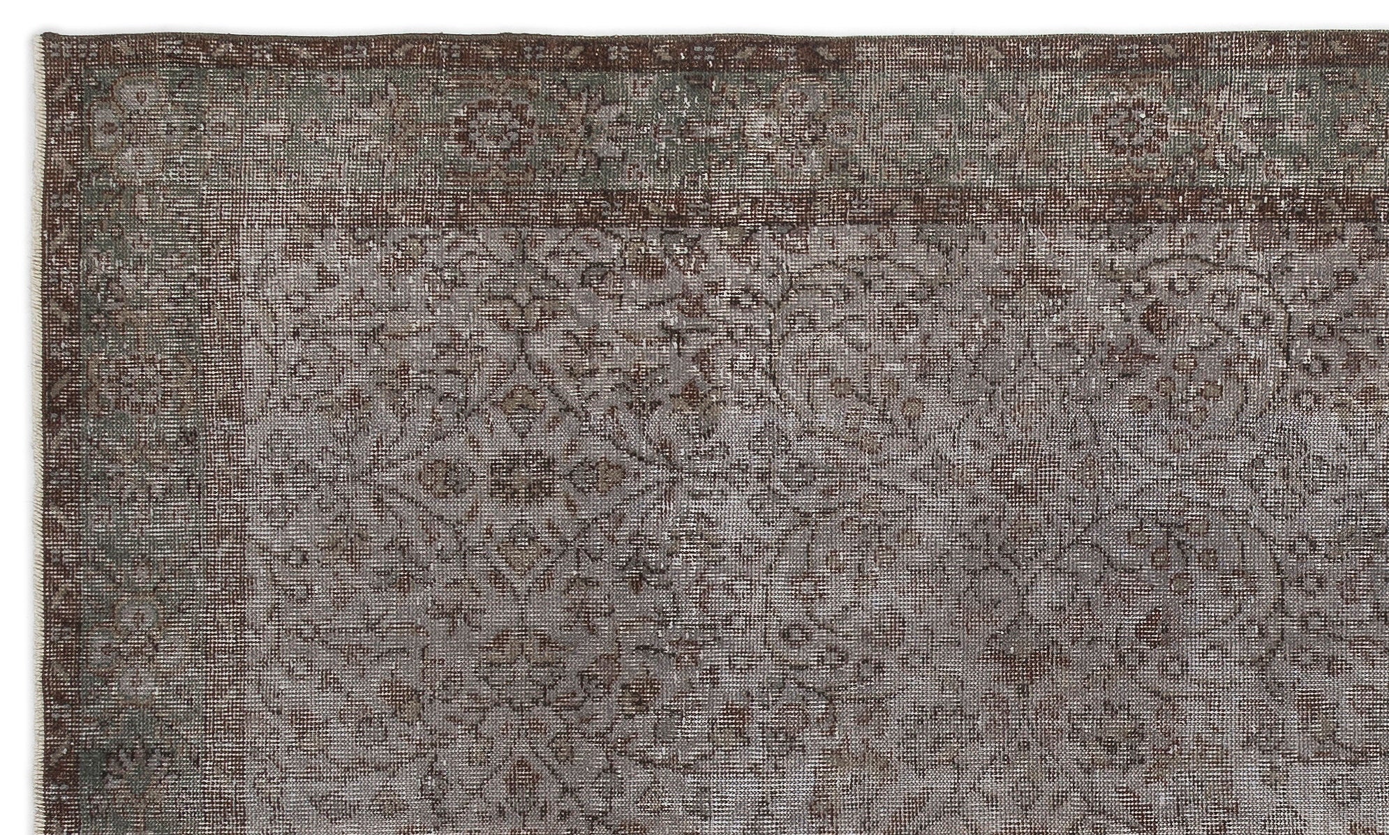 Gray Over Dyed Vintage Rug 5'9'' x 9'7'' ft 174 x 292 cm