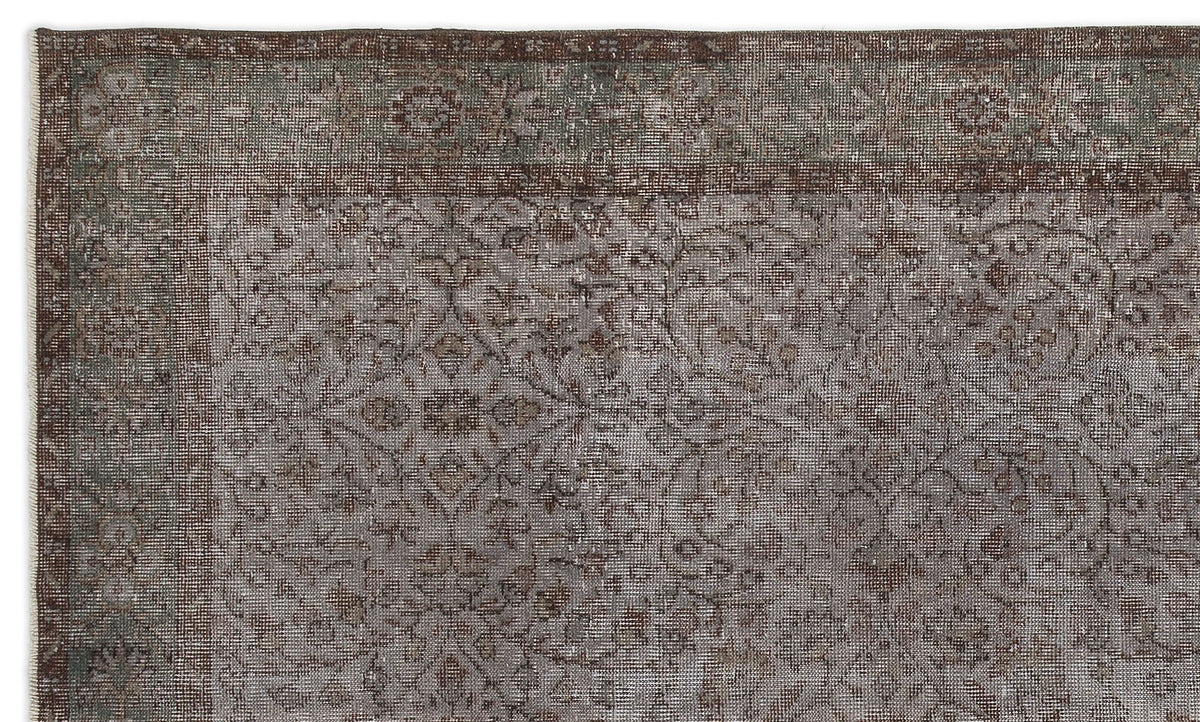 Gray Over Dyed Vintage Rug 5&#39;9&#39;&#39; x 9&#39;7&#39;&#39; ft 174 x 292 cm