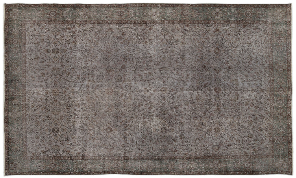 Gray Over Dyed Vintage Rug 5'9'' x 9'7'' ft 174 x 292 cm