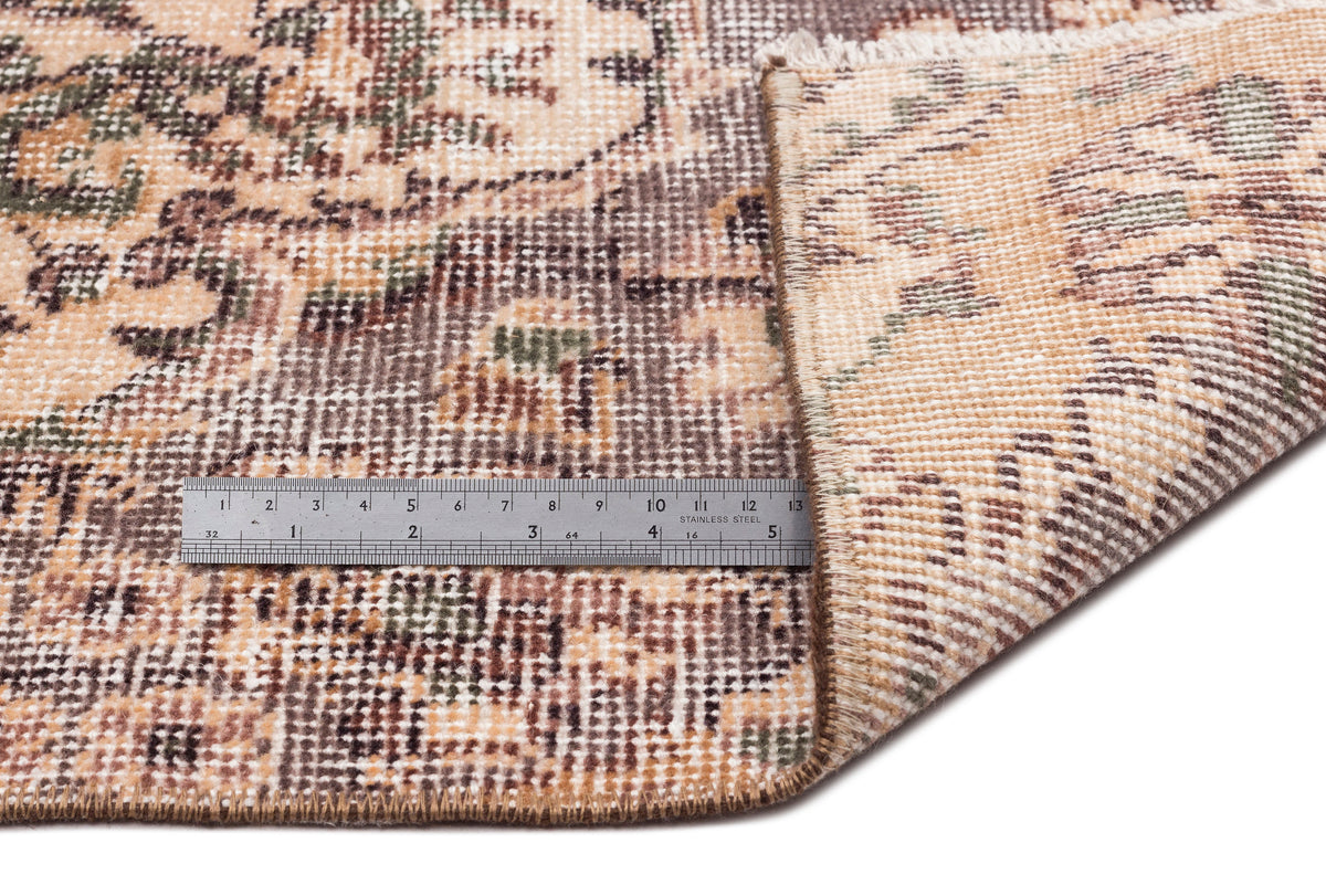 Beige Over Dyed Vintage Rug 5&#39;9&#39;&#39; x 9&#39;5&#39;&#39; ft 174 x 286 cm