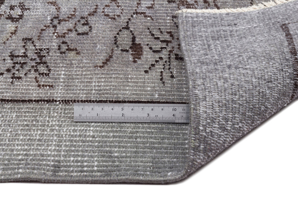 Gray Over Dyed Vintage Rug 5'11'' x 9'3'' ft 181 x 283 cm