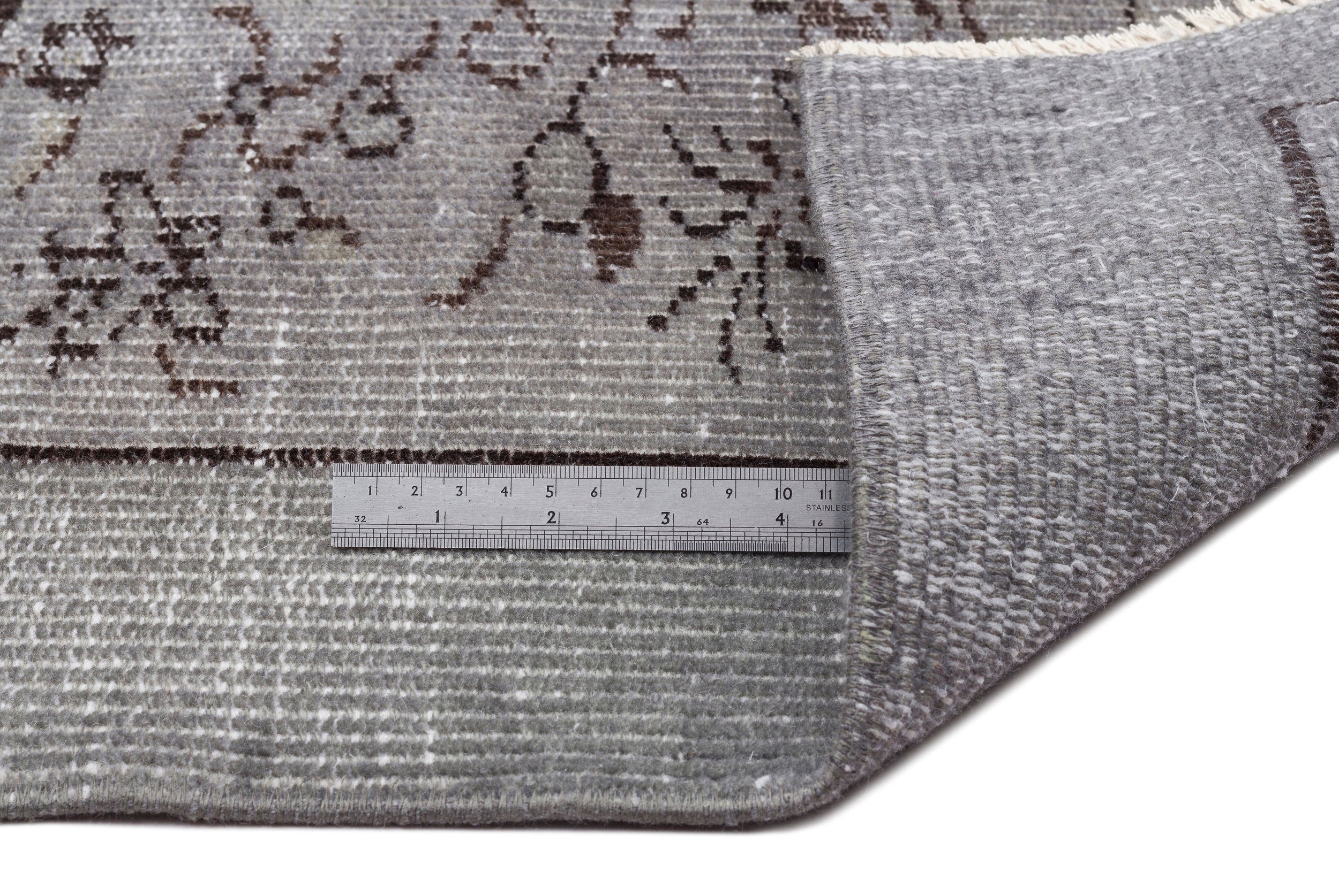 Gray Over Dyed Vintage Rug 5'11'' x 9'3'' ft 181 x 283 cm