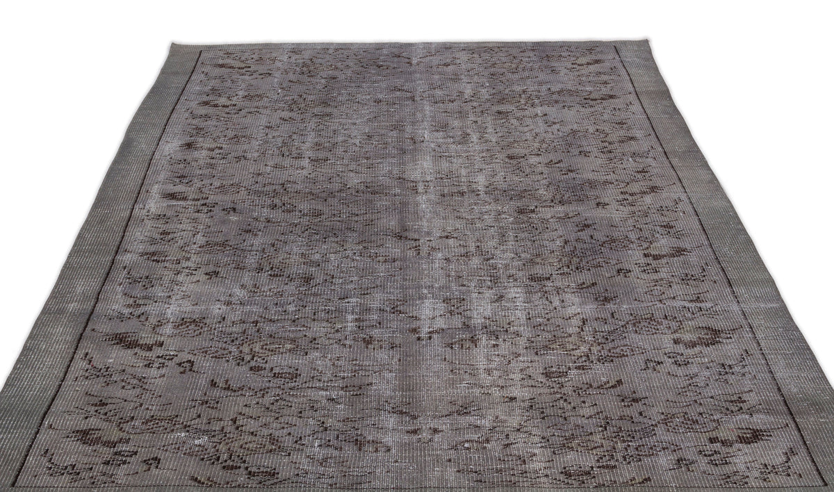 Gray Over Dyed Vintage Rug 5&#39;11&#39;&#39; x 9&#39;3&#39;&#39; ft 181 x 283 cm