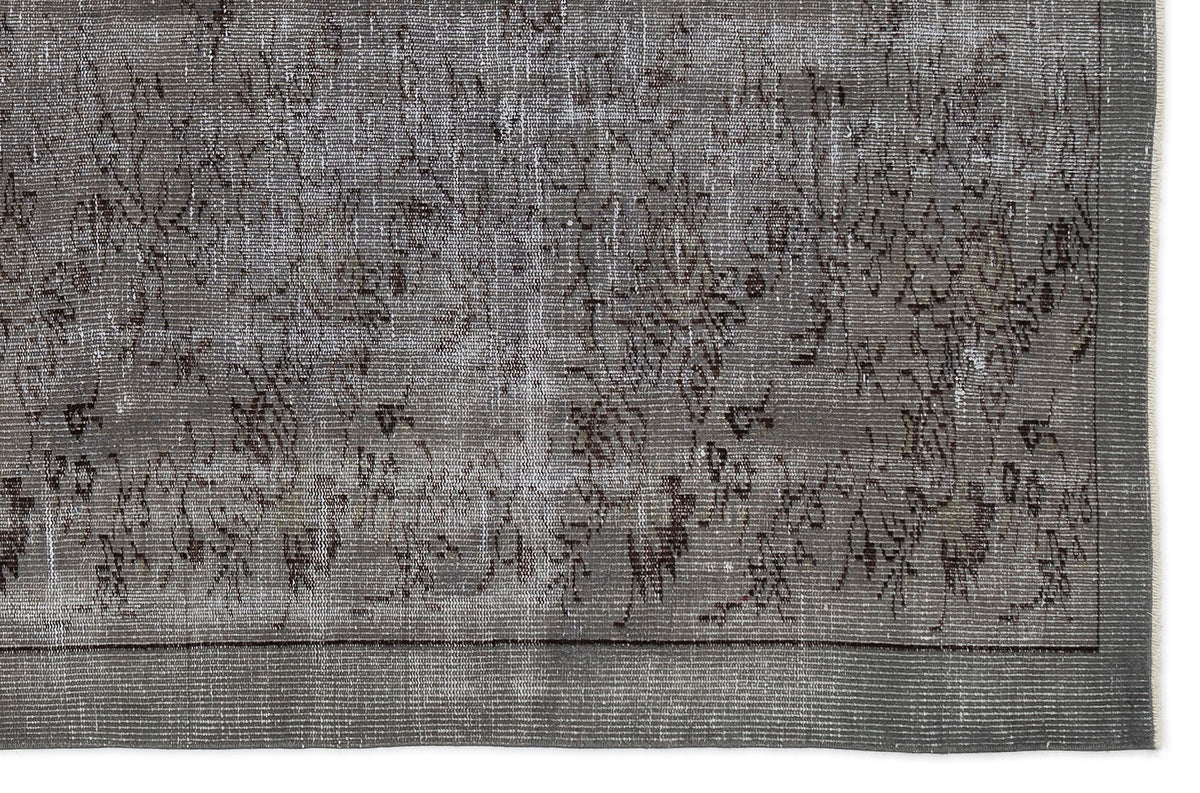 Gray Over Dyed Vintage Rug 5&#39;11&#39;&#39; x 9&#39;3&#39;&#39; ft 181 x 283 cm