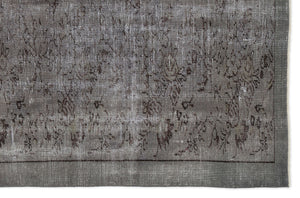 Gray Over Dyed Vintage Rug 5'11'' x 9'3'' ft 181 x 283 cm