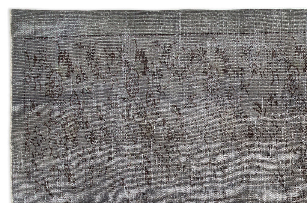 Gray Over Dyed Vintage Rug 5'11'' x 9'3'' ft 181 x 283 cm