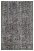 Gray Over Dyed Vintage Rug 5'11'' x 9'3'' ft 181 x 283 cm