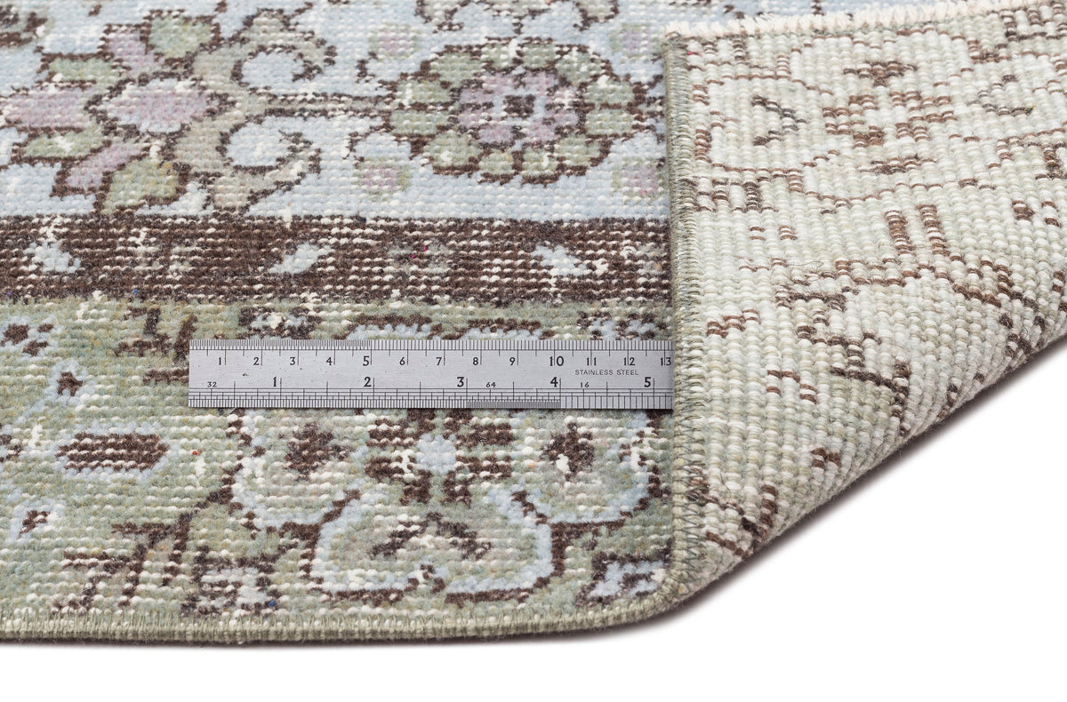 Blue Over Dyed Vintage Rug 5&#39;4&#39;&#39; x 9&#39;6&#39;&#39; ft 162 x 290 cm