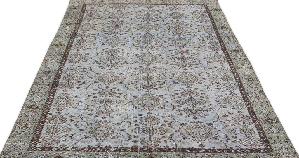 Blue Over Dyed Vintage Rug 5'4'' x 9'6'' ft 162 x 290 cm