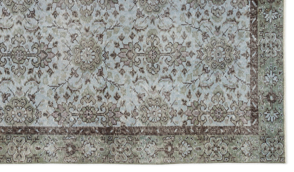 Blue Over Dyed Vintage Rug 5'4'' x 9'6'' ft 162 x 290 cm