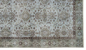 Blue Over Dyed Vintage Rug 5'4'' x 9'6'' ft 162 x 290 cm