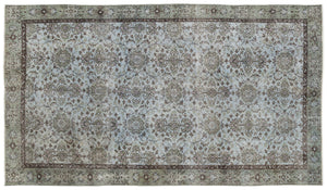 Blue Over Dyed Vintage Rug 5'4'' x 9'6'' ft 162 x 290 cm