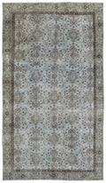 Blue Over Dyed Vintage Rug 5'4'' x 9'6'' ft 162 x 290 cm