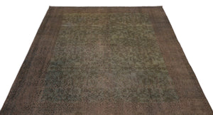 Brown Over Dyed Vintage Rug 5'2'' x 8'8'' ft 158 x 263 cm