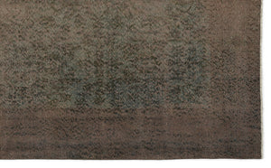 Brown Over Dyed Vintage Rug 5'2'' x 8'8'' ft 158 x 263 cm