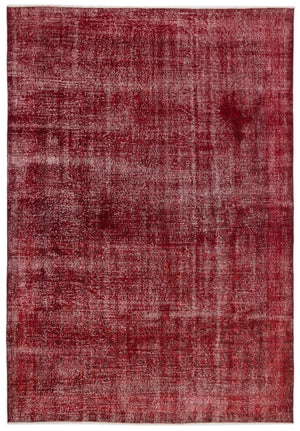 Red Over Dyed Vintage Rug 7'1'' x 10'1'' ft 217 x 308 cm