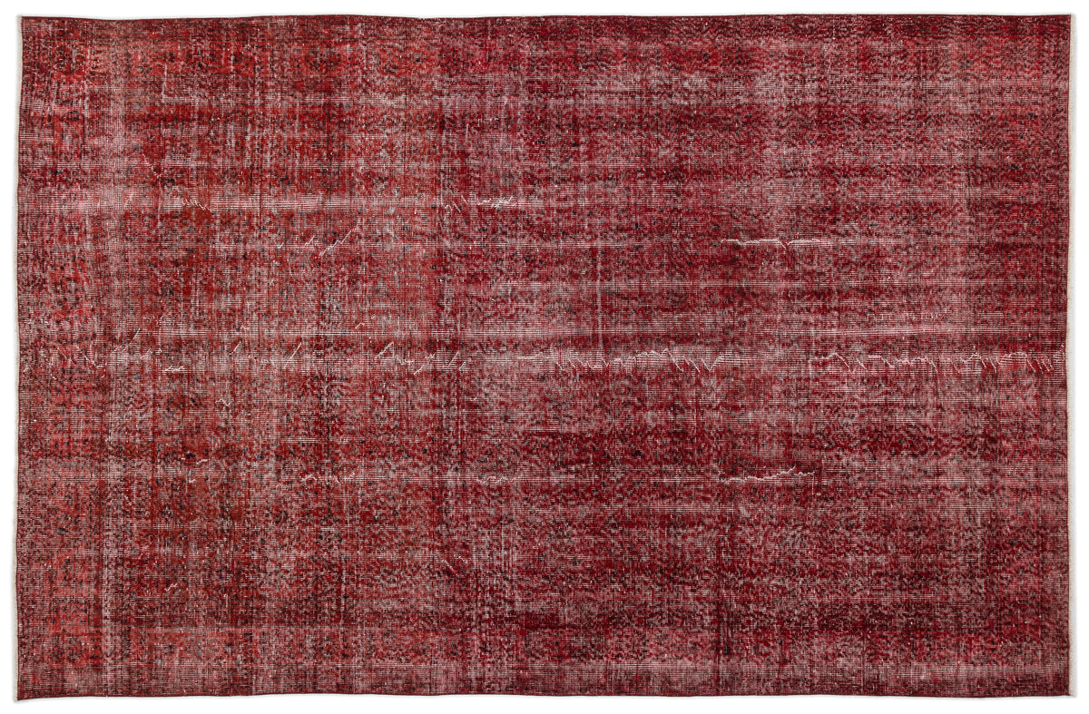 Red Over Dyed Vintage Rug 6&#39;10&#39;&#39; x 10&#39;4&#39;&#39; ft 208 x 316 cm