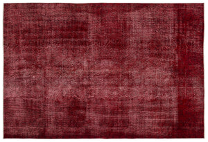 Red Over Dyed Vintage Rug 6'9'' x 10'2'' ft 207 x 311 cm