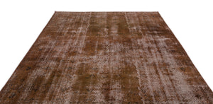 Brown Over Dyed Vintage Rug 7'0'' x 10'0'' ft 214 x 306 cm