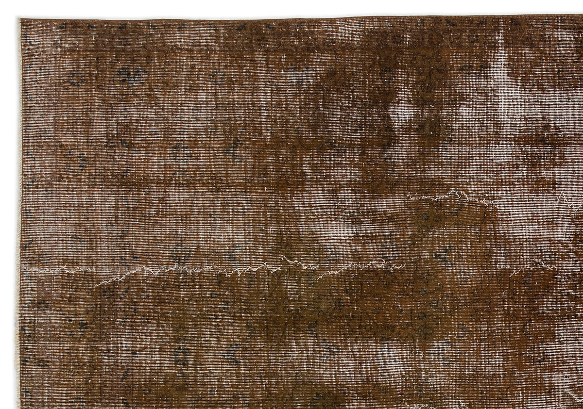 Brown Over Dyed Vintage Rug 7'0'' x 10'0'' ft 214 x 306 cm