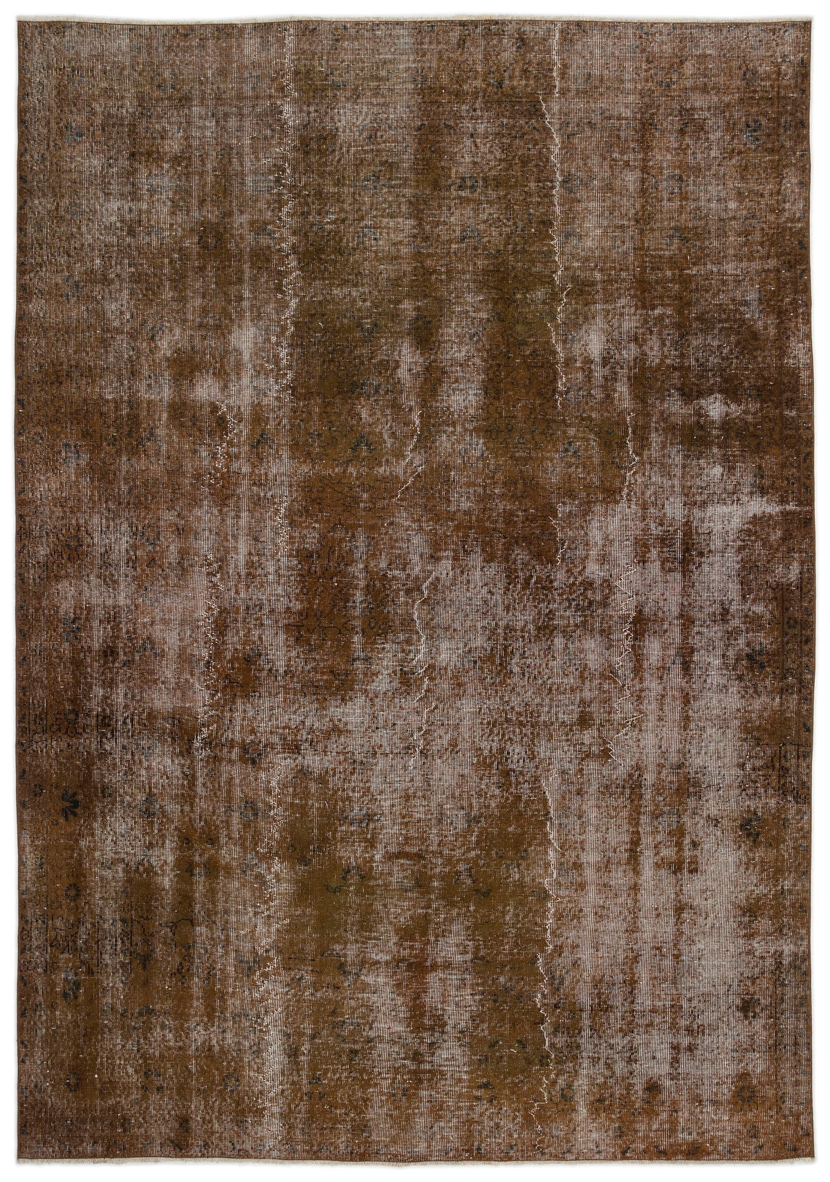 Brown Over Dyed Vintage Rug 7'0'' x 10'0'' ft 214 x 306 cm
