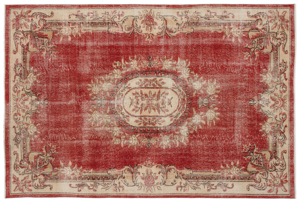 Naturel Over Dyed Vintage Rug 6&#39;6&#39;&#39; x 9&#39;7&#39;&#39; ft 197 x 291 cm