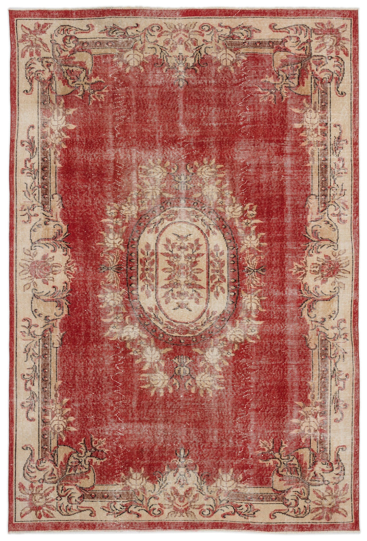 Naturel Over Dyed Vintage Rug 6&#39;6&#39;&#39; x 9&#39;7&#39;&#39; ft 197 x 291 cm