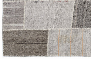 Striped Over Dyed Kilim Patchwork Unique Rug 5'3'' x 7'7'' ft 160 x 230 cm