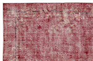 Red Over Dyed Vintage Rug 6'12'' x 11'0'' ft 213 x 336 cm