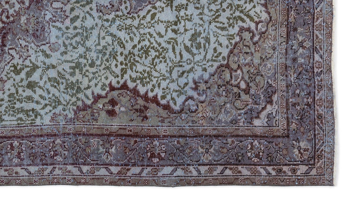 Blue Over Dyed Vintage Rug 5&#39;2&#39;&#39; x 9&#39;5&#39;&#39; ft 158 x 286 cm