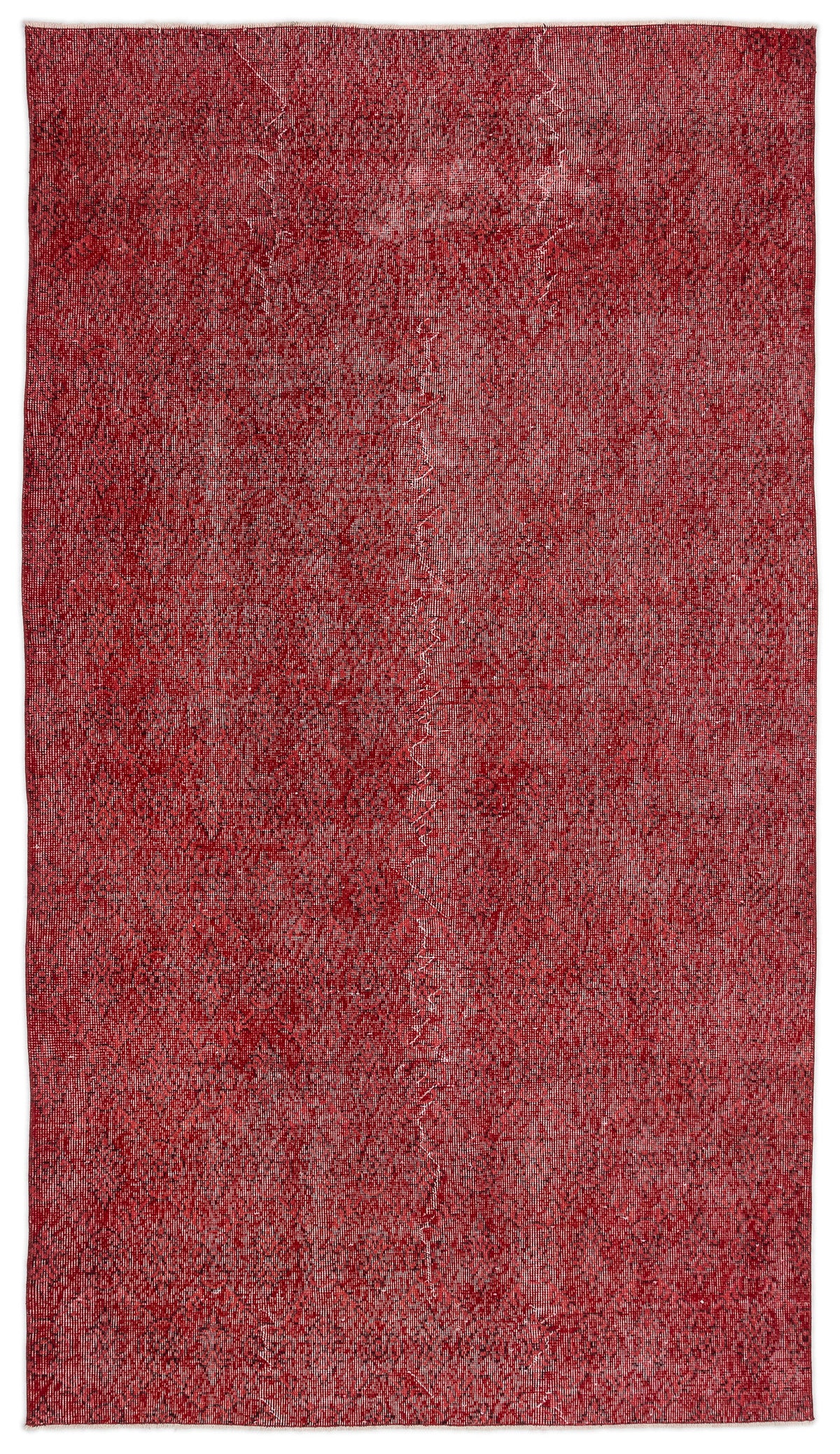 Red Over Dyed Vintage Rug 5&#39;1&#39;&#39; x 9&#39;0&#39;&#39; ft 156 x 275 cm