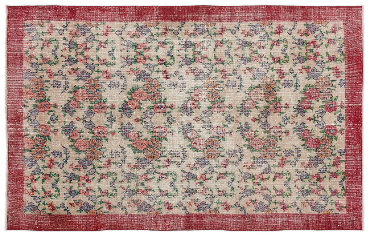 Retro Over Dyed Vintage Rug 5&#39;5&#39;&#39; x 8&#39;8&#39;&#39; ft 165 x 264 cm