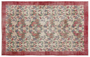 Retro Over Dyed Vintage Rug 5'5'' x 8'8'' ft 165 x 264 cm