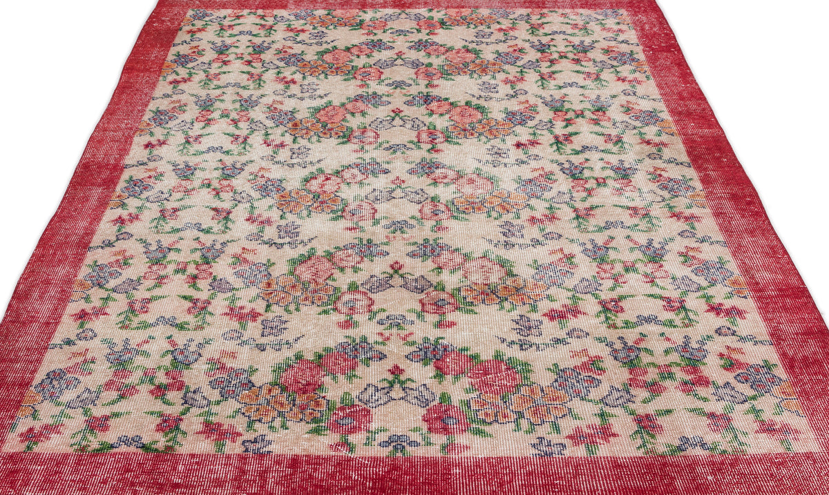 Retro Over Dyed Vintage Rug 5&#39;5&#39;&#39; x 8&#39;8&#39;&#39; ft 165 x 264 cm