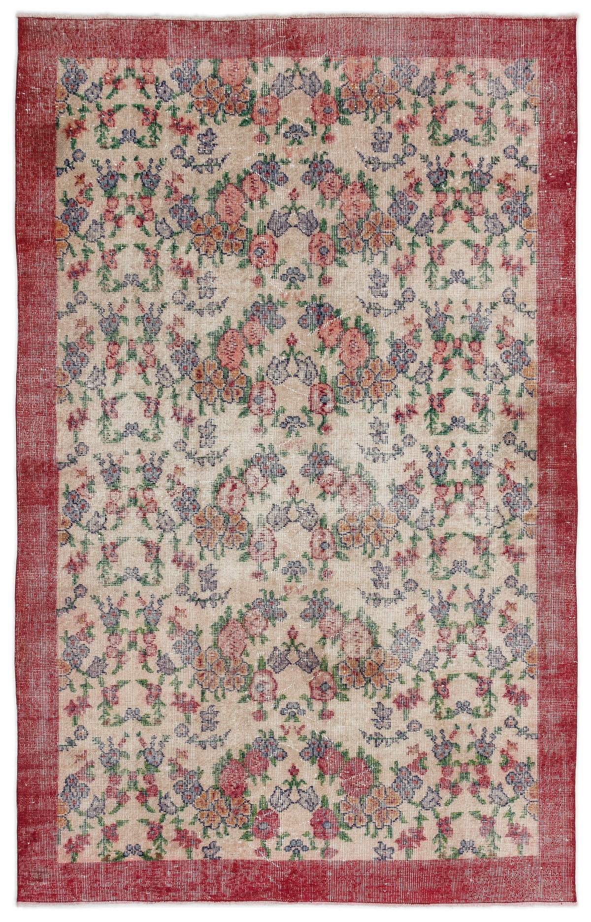 Retro Over Dyed Vintage Rug 5&#39;5&#39;&#39; x 8&#39;8&#39;&#39; ft 165 x 264 cm