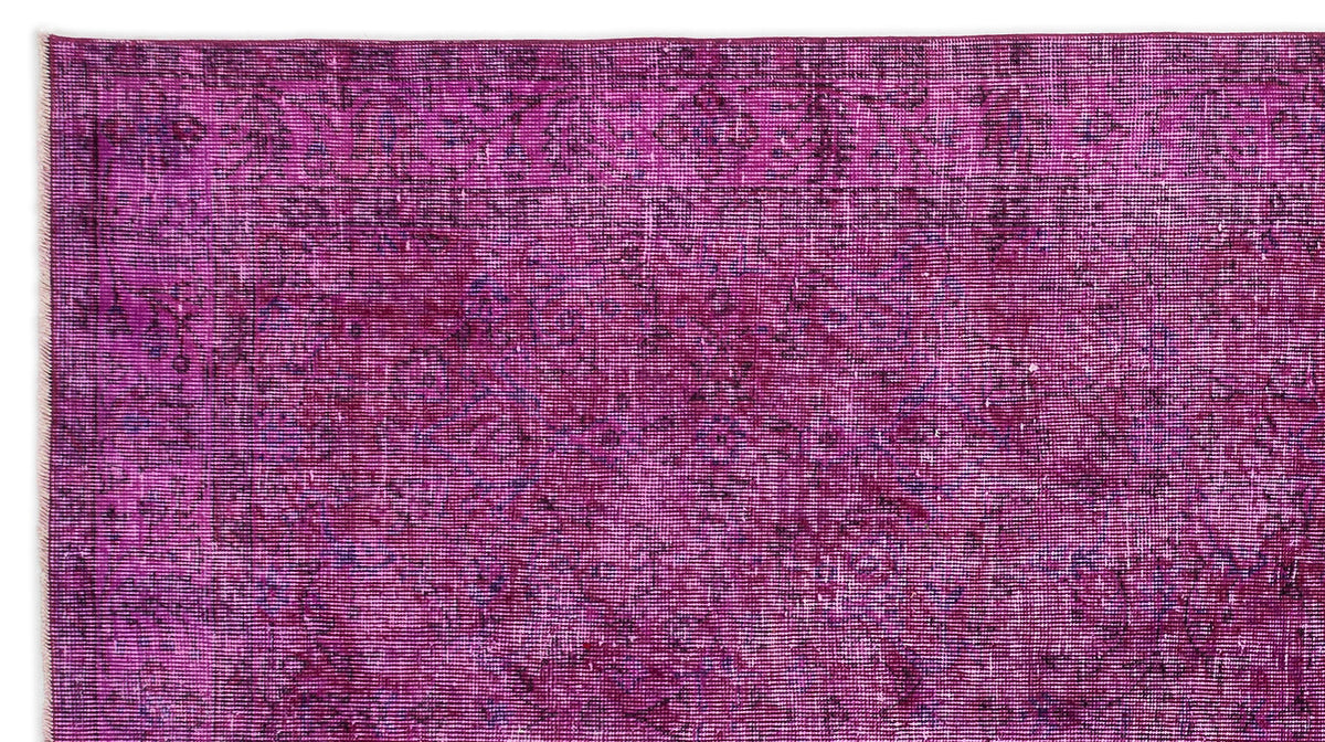 Fuchsia Over Dyed Vintage Rug 4&#39;9&#39;&#39; x 8&#39;10&#39;&#39; ft 145 x 268 cm