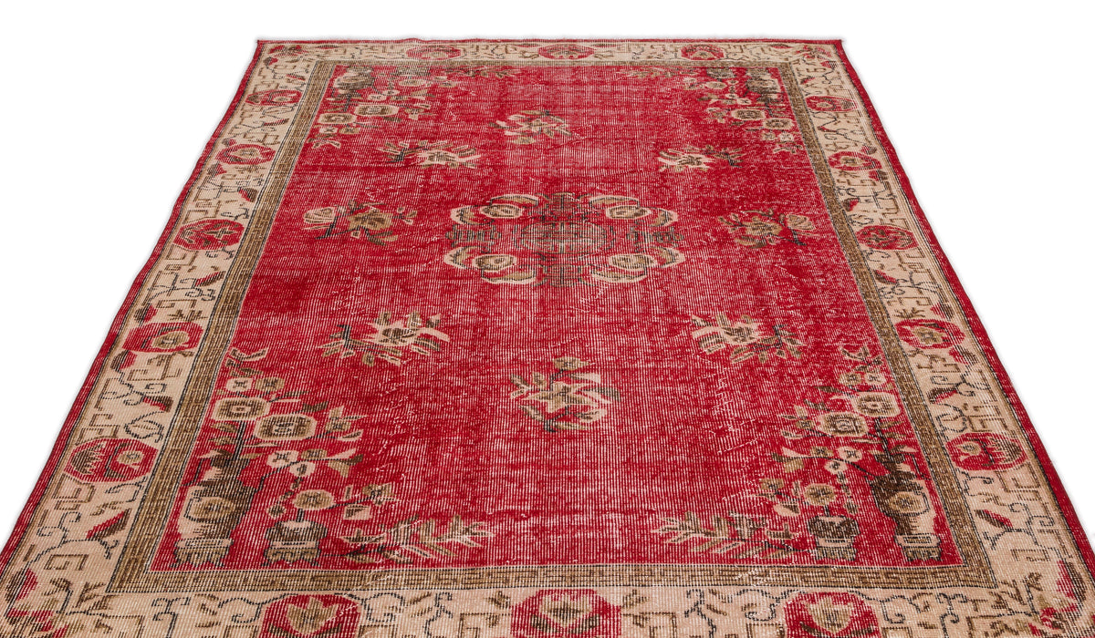 Naturel Over Dyed Vintage Rug 5&#39;7&#39;&#39; x 9&#39;1&#39;&#39; ft 169 x 276 cm