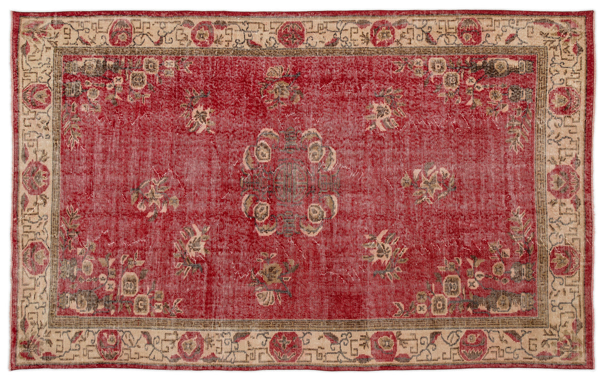 Naturel Over Dyed Vintage Rug 5&#39;7&#39;&#39; x 9&#39;1&#39;&#39; ft 169 x 276 cm