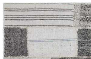 Striped Over Dyed Kilim Patchwork Unique Rug 3'11'' x 5'8'' ft 120 x 172 cm