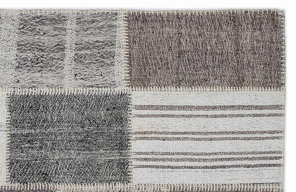 Striped Over Dyed Kilim Patchwork Unique Rug 3&#39;11&#39;&#39; x 5&#39;8&#39;&#39; ft 120 x 172 cm