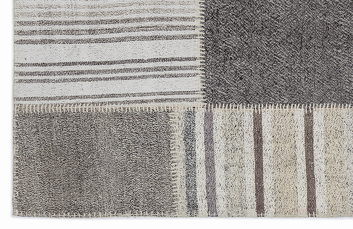 Striped Over Dyed Kilim Patchwork Unique Rug 3&#39;11&#39;&#39; x 5&#39;8&#39;&#39; ft 120 x 172 cm