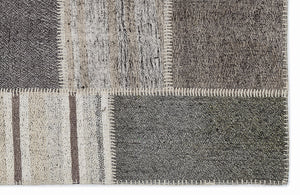 Striped Over Dyed Kilim Patchwork Unique Rug 3'11'' x 5'8'' ft 120 x 172 cm